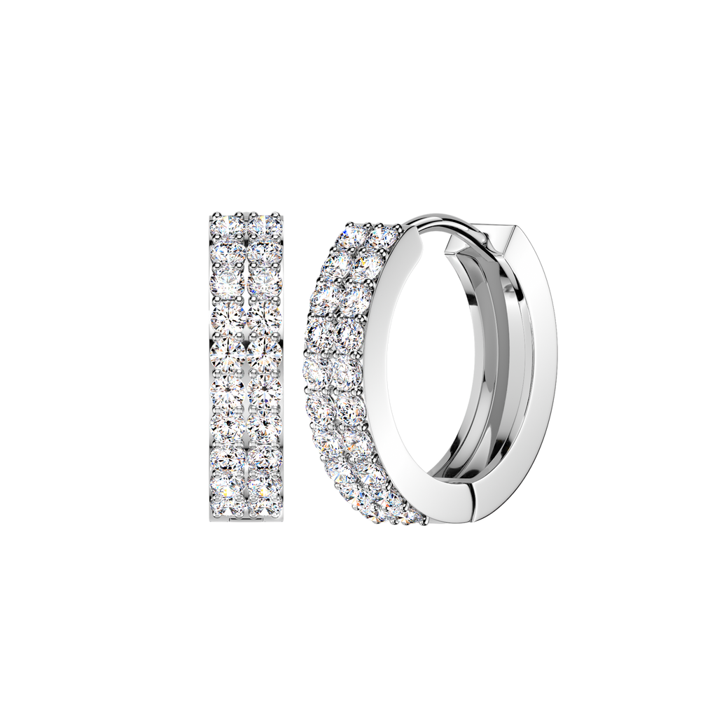 Double Row CZ Hoops