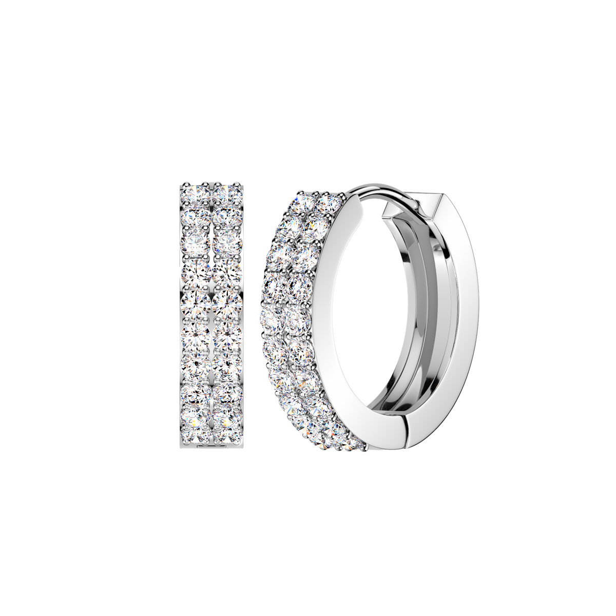 Double Row CZ Hoops