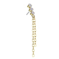 Three CZ With Double Chain Dangle
