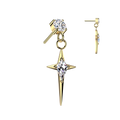 Round Pronged CZ With Cross Dangle