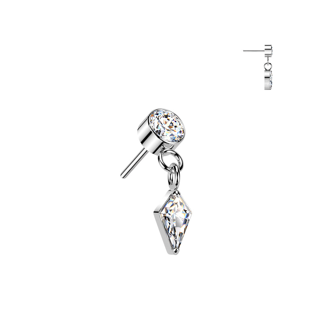 Round Stud With Kite Dangle