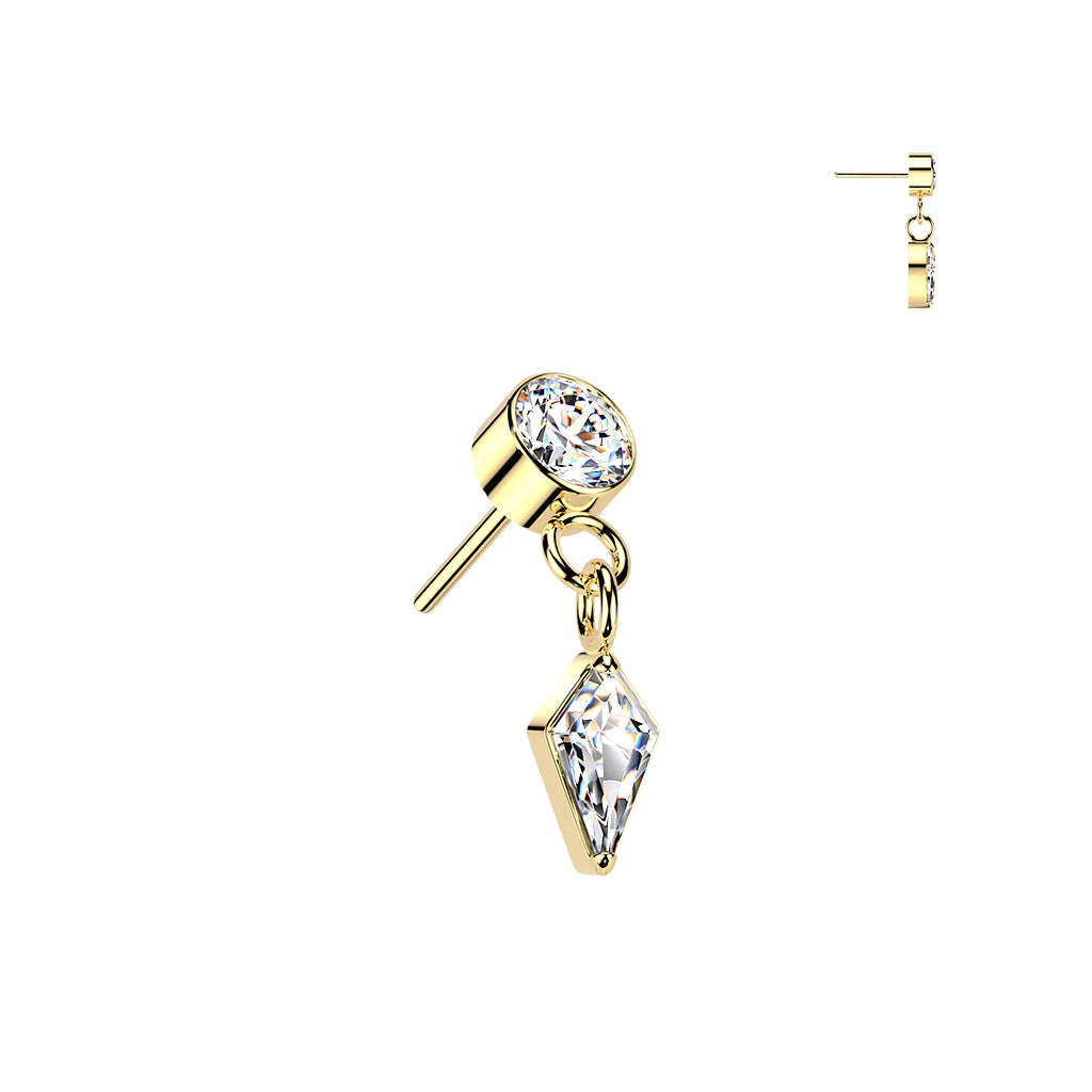 Round Stud With Kite Dangle
