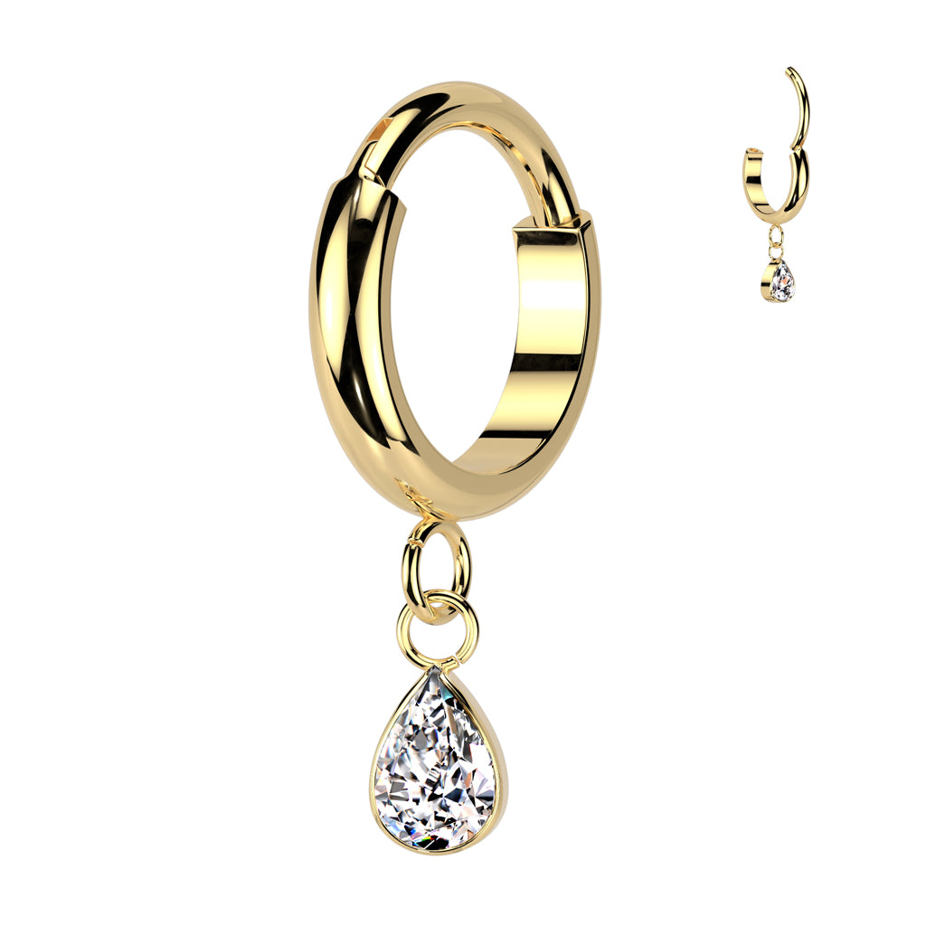 Thick Hoops With Teardrop Dangle