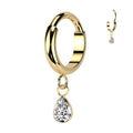 Thick Hoops With Teardrop Dangle