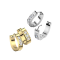 Oval Hinged Hoops With Three CZ
