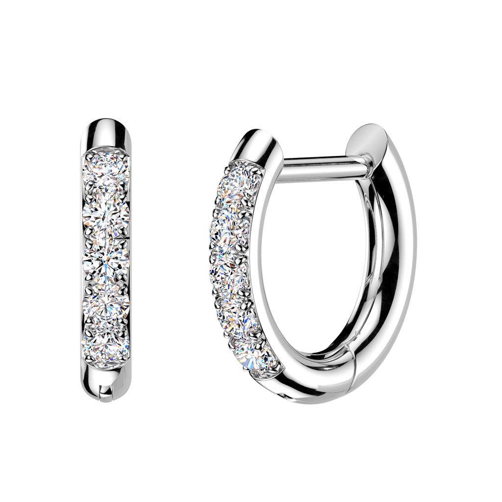 CZ Studded Hinged Hoops