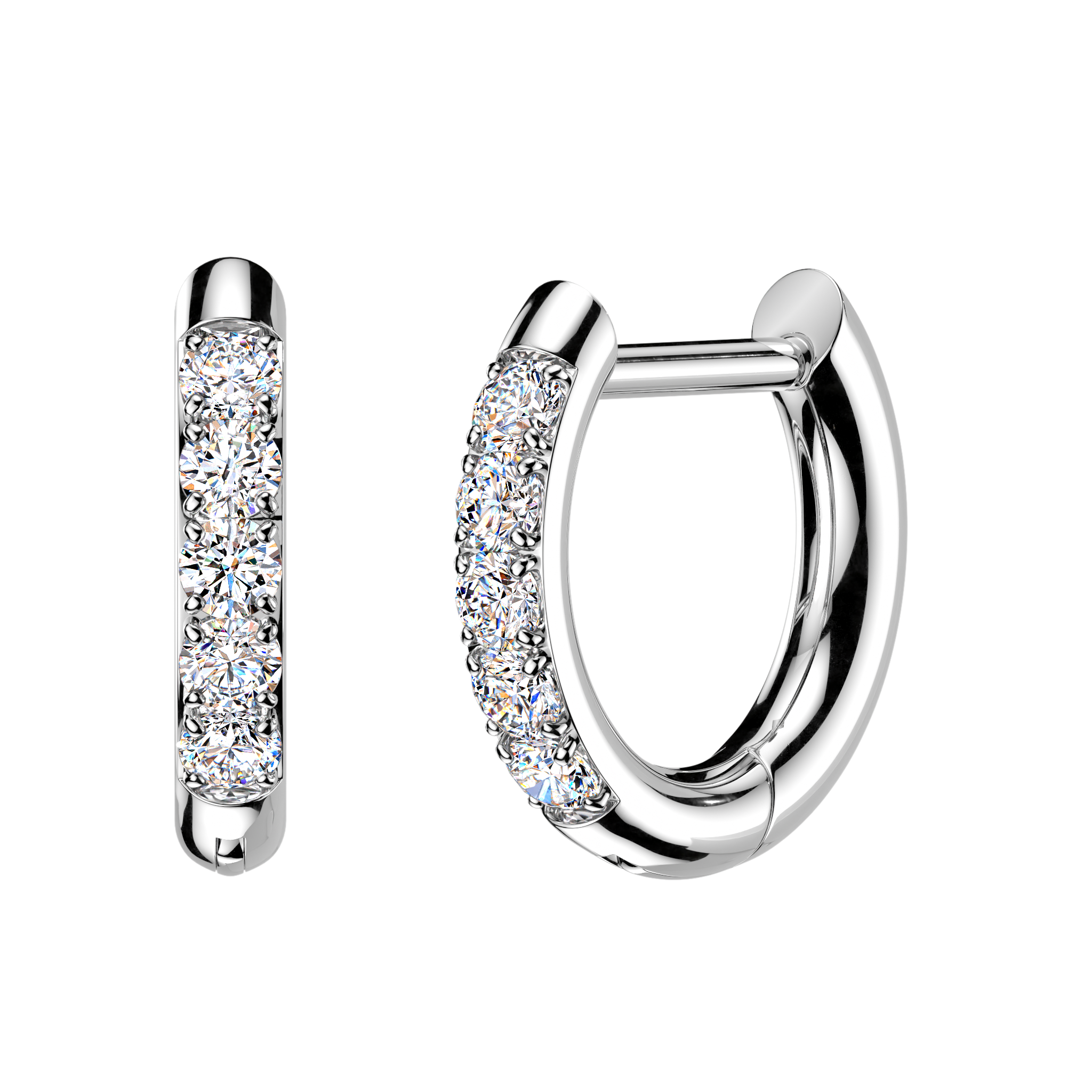 CZ Studded Hinged Hoops