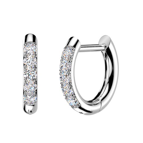 CZ Studded Hinged Hoops