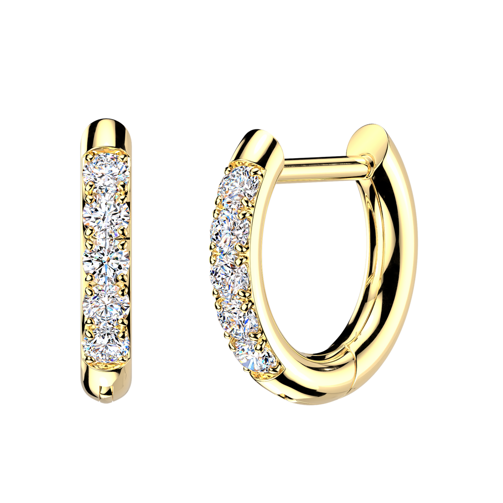 CZ Studded Hinged Hoops