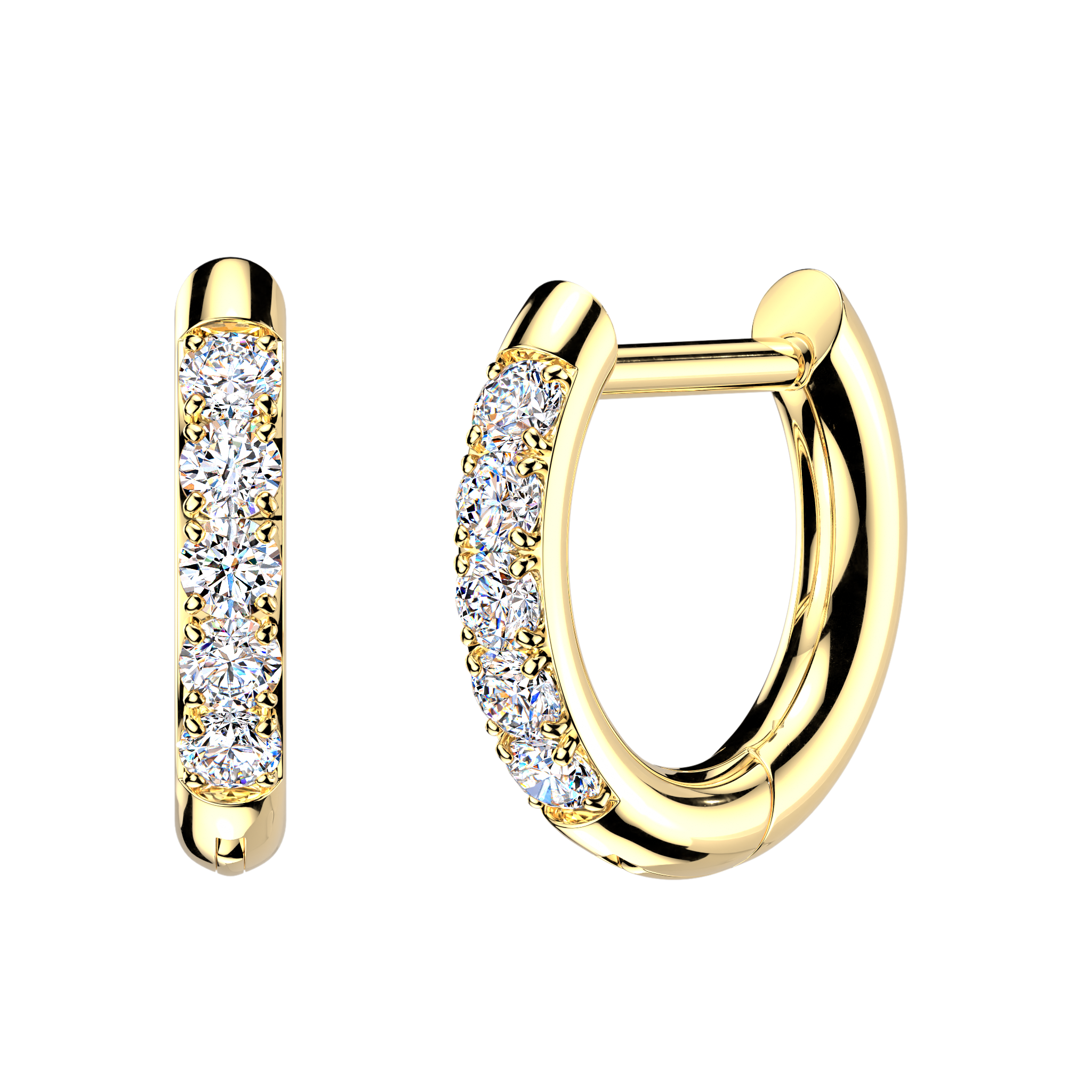 CZ Studded Hinged Hoops