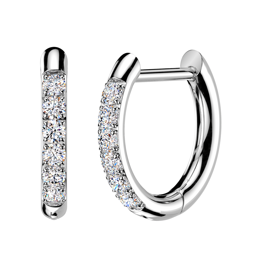CZ Studded Hinged Hoops