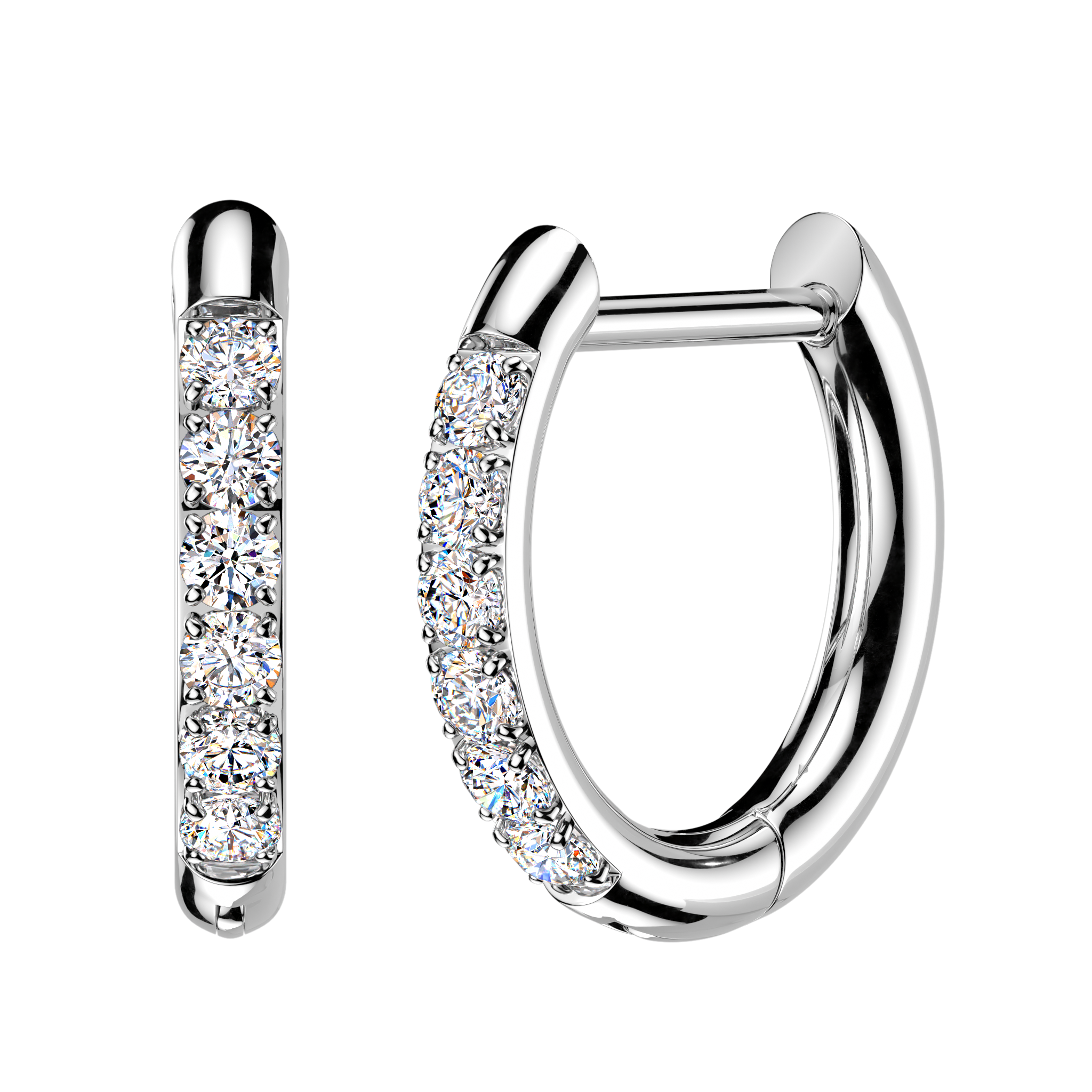 CZ Studded Hinged Hoops
