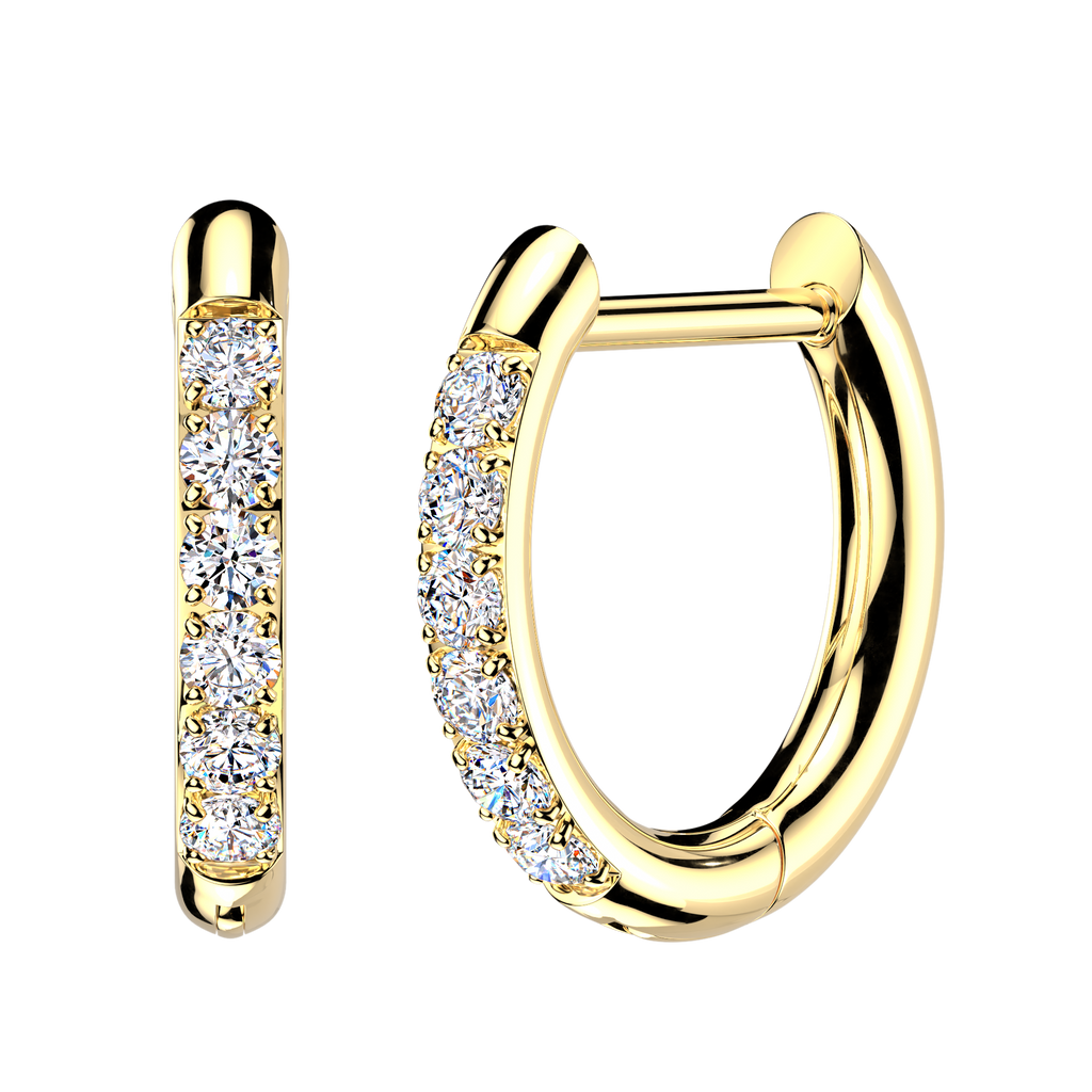 CZ Studded Hinged Hoops