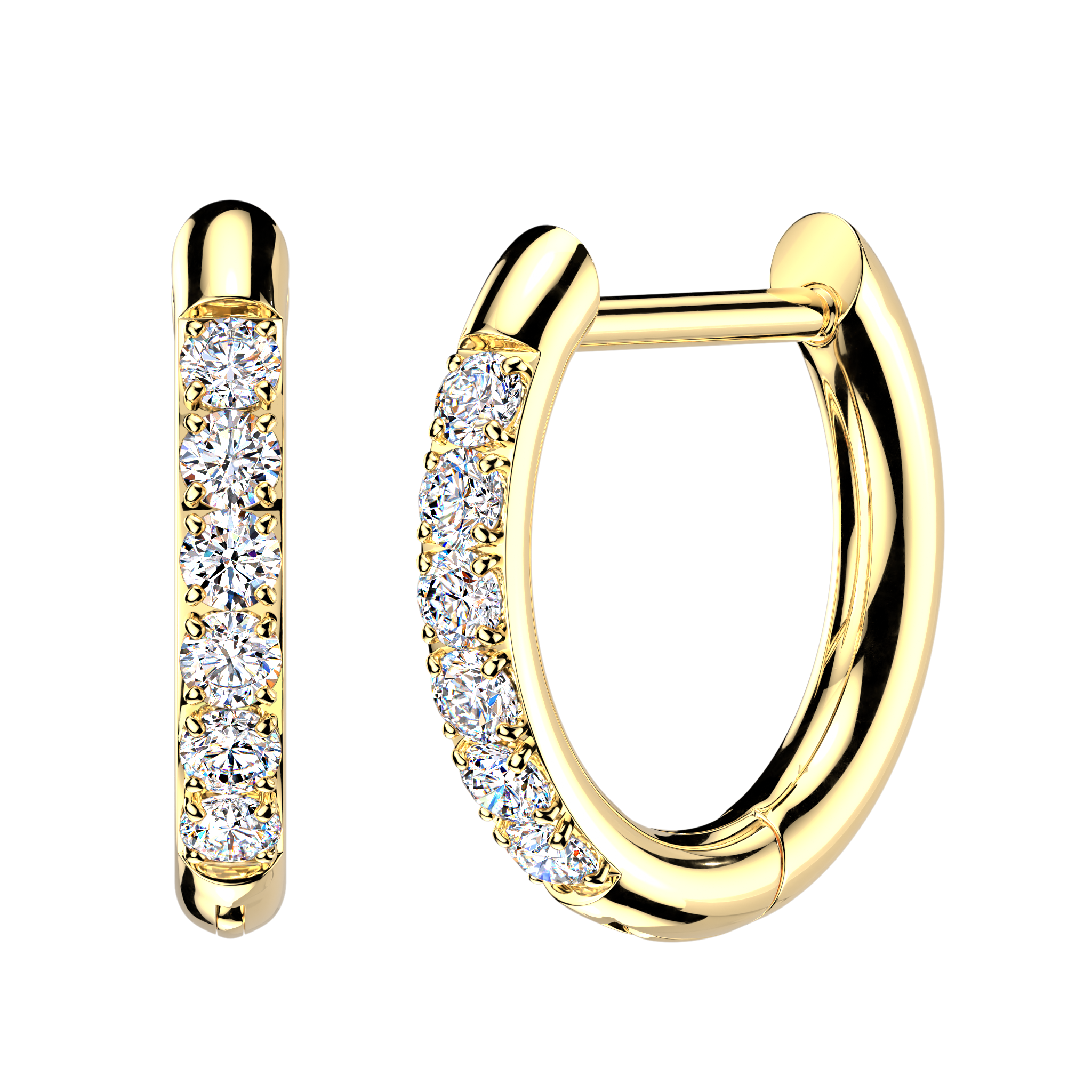 CZ Studded Hinged Hoops