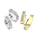 Hinged Hoops With 5 Square CZ