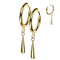 Thick Hinged Hoops With Plain Drop